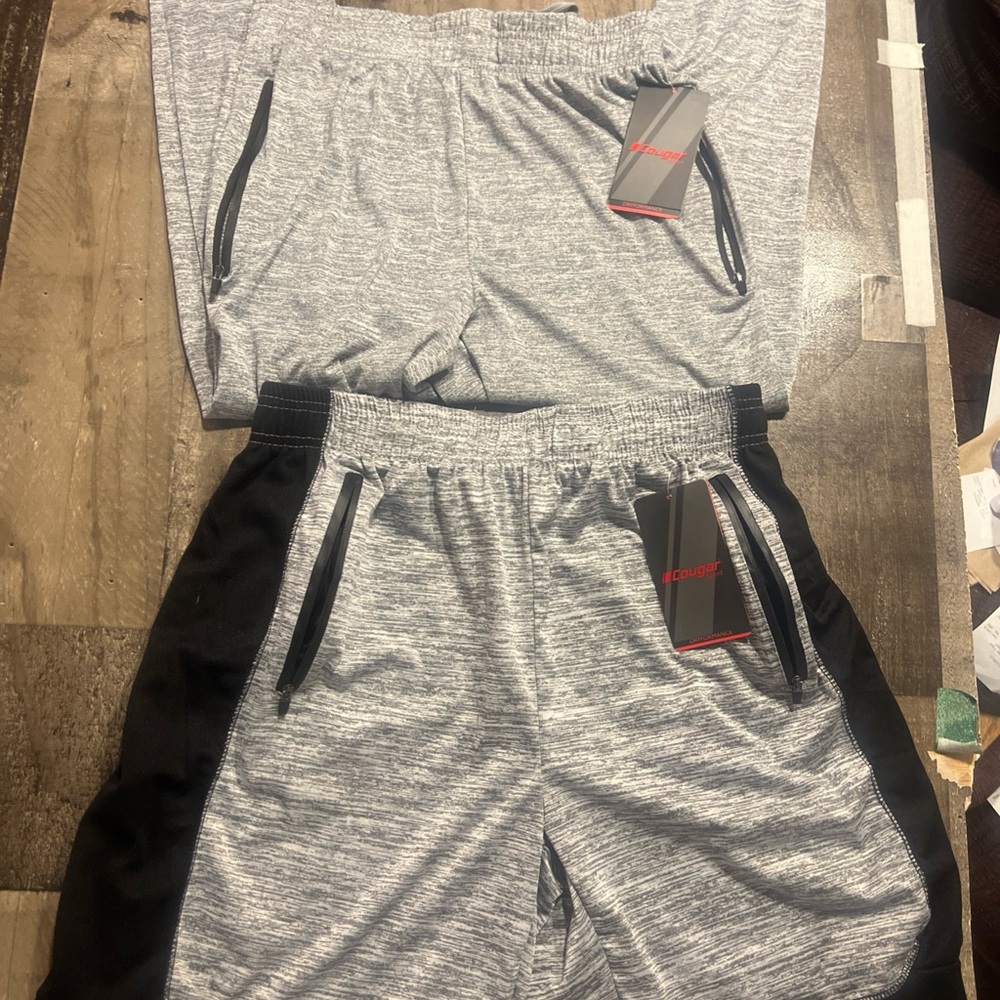 NWT Cougar Gray and Black Sweat shorts & Versatile Joggers